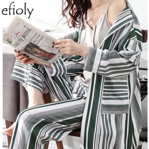Efioly Women's Silk Pajamas