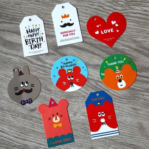 100pcs custom various shapes custom LOGO label kraft paper white cardboard label gift tag wedding party packaging tag label tag