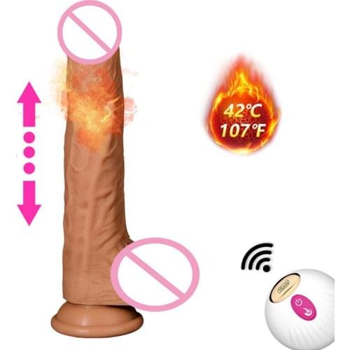 Dildo Vibrator Wireless Remote Telescopic Layer Silicone Big Penis Heating Realistic Dildo G spot Massage Sex Toy For Women Shop