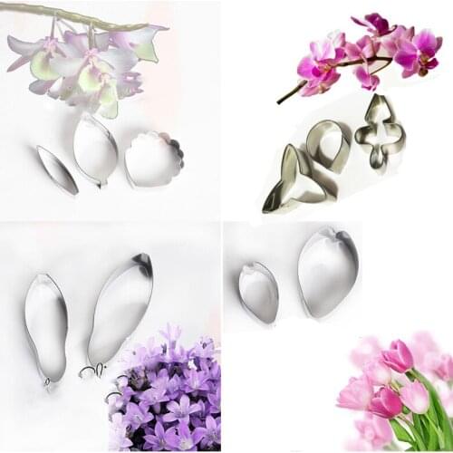 Fondant Cake Decoration Floral Butterfly orchid petal cutter gum paste Lily flower Cutter Stainless steel Orchid cutter Set