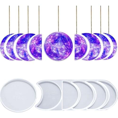 Lunar eclipse resin mold handmade epoxy lunar and planetary pendant silicone resin epoxy resin mold