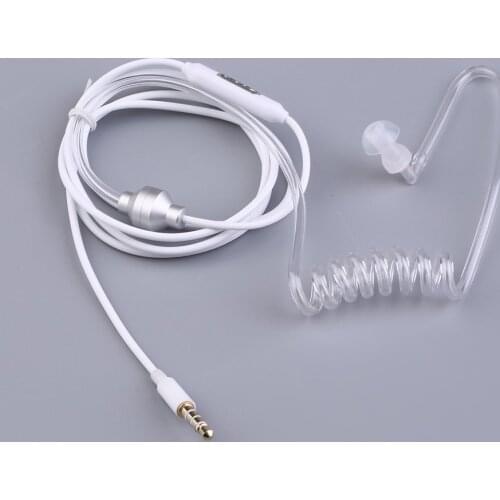 Hot New Single Stereo Secret Service Air Tube 3.5mm Anti Radiation Mobile Phone Earphone With Air Pipe KY-011