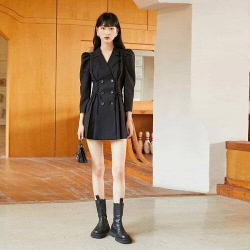 Short Elegant Casual Deesses For Women 2021 Hit Bandage Design Doubie Breasted Dresses Woman Summer Autumn Plus Size XS-L