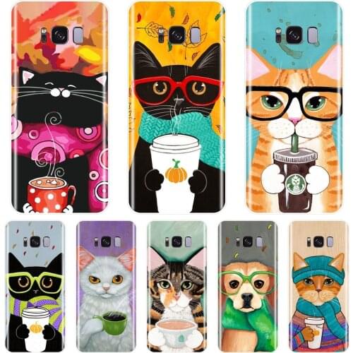 Kawaii Cat Cute Back Cover For Samsung Galaxy Note 4 5 8 9 Soft Silicone Phone Case For Samsung Galaxy S8 S9 Plus S5 S6 S7 Edge
