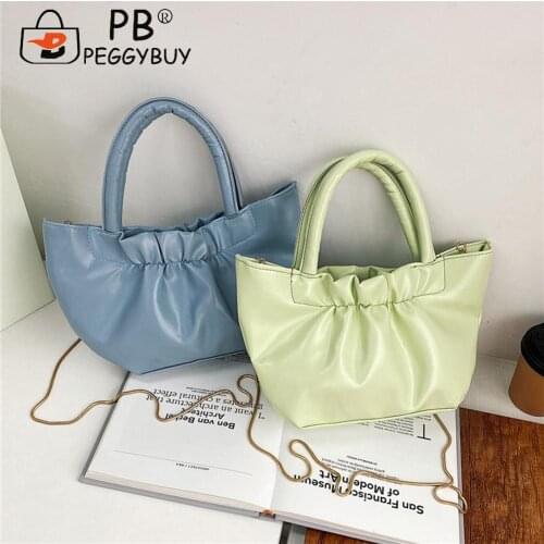 Fashion Women PU Leather Thin Chain Shoulder Crossbody Bag Casual All-match Pure Color Large Cpacity Travel Zipper Handbags