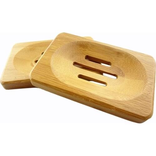 Natural Wooden Bamboo Soap Dish Wooden Soap Tray Holder Storage Soap Rack Plate Box Container for Bath Shower Plate Bathroom