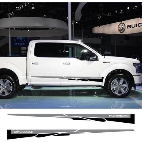 2 Pcs Racing Sport Car Door Side Stripes Skirt Sticker Vinyl Body Decal For Ford F150 Raptor Ranger T6 T7 Wildtrak Accessories