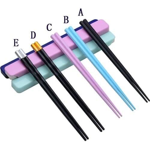 Wholesale 500 pair sushi chopsticks Reusable Japanese Non-Slip chop sticks glass fiber black blue pink chopstick