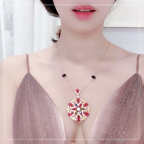 2021 Hot Sale Fashion Trend High End Temperament Red Necklace Women Banquet Dance Party Free Shipping Quality Brand Jewelry