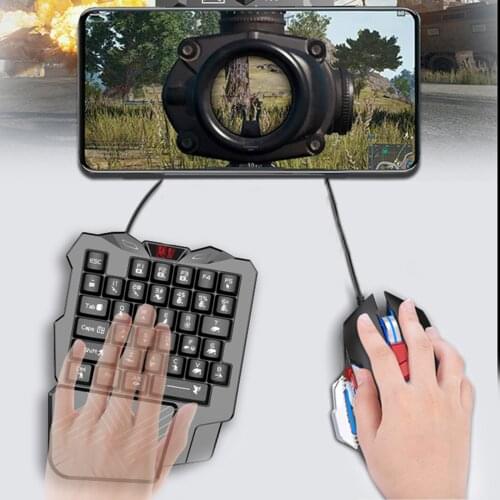 Portable One Hand Mechanical Gaming Keyboard 35 Keys for PUBG Game