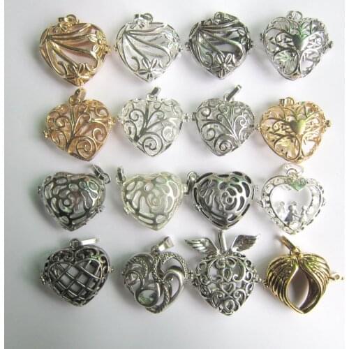 Various Design Hollow Heart Shape DIY Openable Locket Box Pendant Fashion Component
