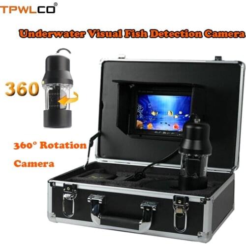Fish Finder 3.6mm IP68 Waterproof 360°Rotation Camera With 14pcs LEDS 7" LCD Underwater Visual Fish Detection Camera DVR