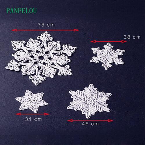 PANFELOU Metal craft Four snowflake paper die cutting dies for Scrapbooking/DIY Easter wedding Halloween cards