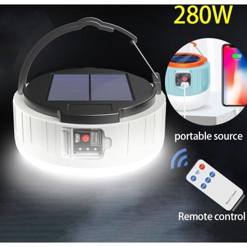 100W LED Rechargeable Camping Light Solar Light Bulbs Solar Power Portable Emergency Light Bulb For Fishing Hiking Drop Ship