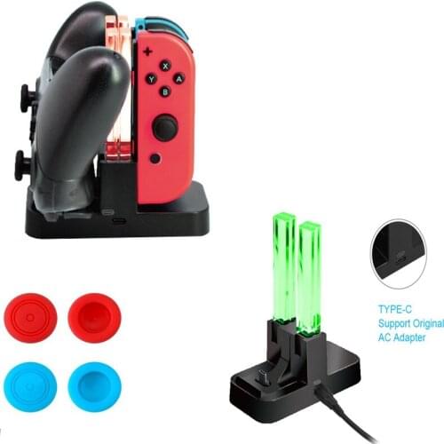 Nintend Switch LED Indicator Charging Dock Station Stand Charger For Nintendos Switch Joy-con NS Pro Controller Grips