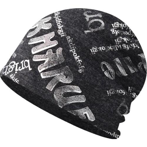 2021 Hat Womens Autumn and Winter Toque Thin Sleeve Cap Letter Printed Knitted Pile Hat for Men