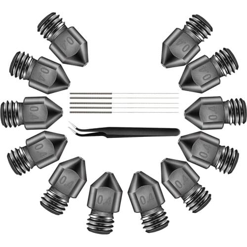 0.4 mm MK8 Ender 3 Nozzles Set Included 3D Printer Hardened Steel for Makerbot Creality CR-10 Ender 3 Pro Prusa I3