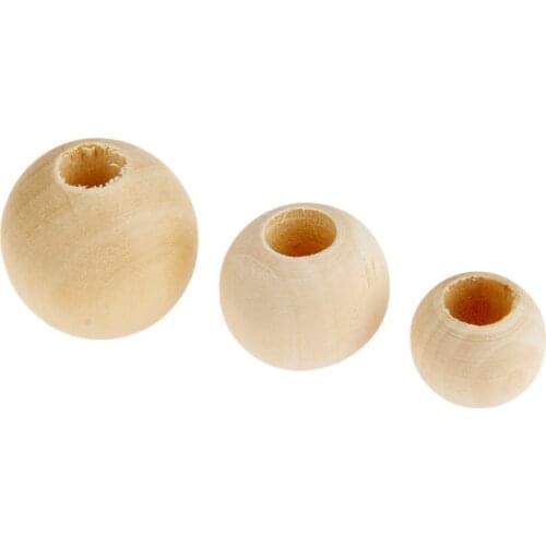 10-50pcs/lot 20/25/30mm Natural Wooden Beads Big Hole Jewelry Artwork Necklace Making DIY Craft Garment Deco big middle small