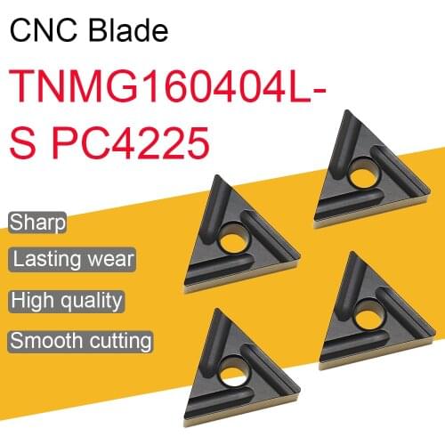10PCS TNMG160404L-S PC4225 Carbide Inserts High Quality TNMG16 Blade CNC Lathe External Turning Tool Accessories Machine