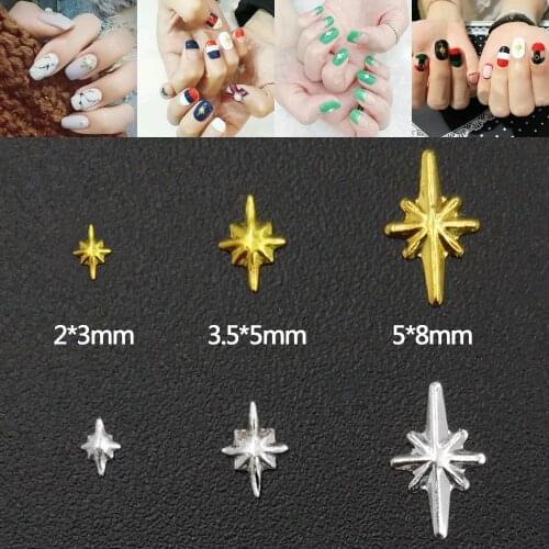 1000pcs/Pack Silver Gold Japan 3D Metal Nail Art Decorations Rhinestone Mini Stud Nail Tips Stickers Accessory Slice Flakes
