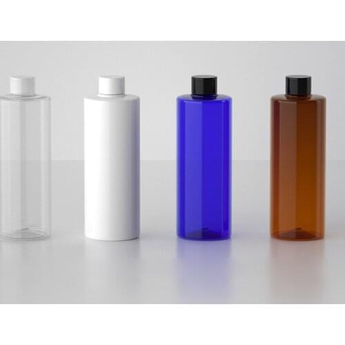 12pcs 500ml empty transparent white blue brown plastic PET bottle Cosmetic container plastic bottle cap Liquid plug