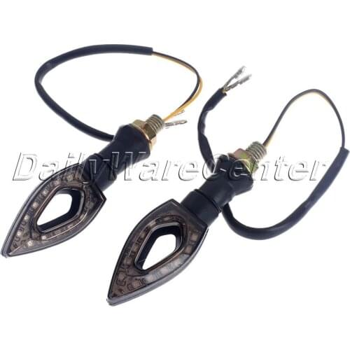2 x Black Amber Waterproof Motorcycle Moto LED Turn Signal Indicator Blinker Lights Lamp for Honda Yamaha Suzuki Kawasaki Ducati