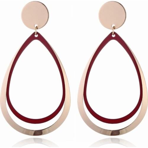 316 Stainless Steel Kuziduocai New Fashion High-end Jewelry Minimalism Large Size Droplet Shape Drop Earrings For Women E-1318