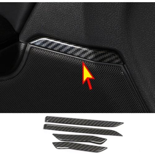 4pcs For Honda CRV CR-V 2017-2019 Interior Carbon fiber ABS Matte Door Speaker Audio Strip Cover trim Car Styling accessories