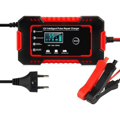 12V 6A/24V 3A Automatic Battery-chargers Digital LCD Display Car Battery Chargers Power Puls Repair Chargers Wet Dry Lead Acid