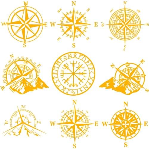 HungMieh Car Sticker NSWE Compass Funny Car Decal Reflective 3D Vinyl Sticker On Car Art Design Navigate Car Styling Accessories