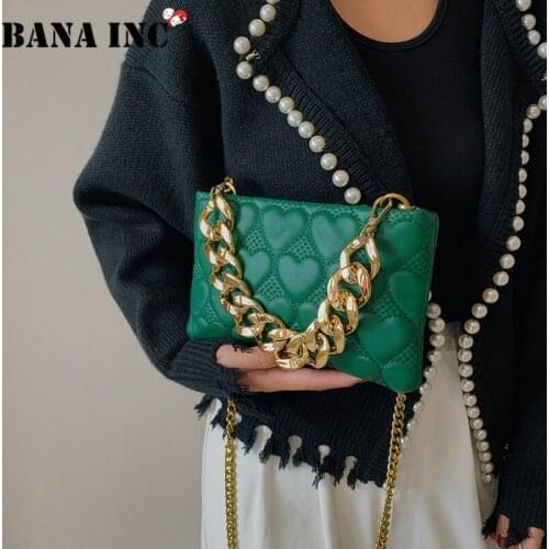 Designer Clutches Purse Ladys Gold Thick Chain Totes Handbag Soft Leather Mini Shoulder Bags for Women Brand Crossbody Bags