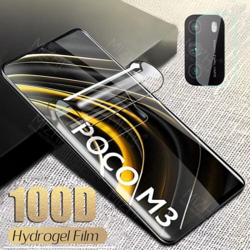 100D Hydrogel Soft Film For Poco M3 Screen Protector For Xiaomi Poco M3 M 3 3M PocoM3 Camera Lens Glass Film