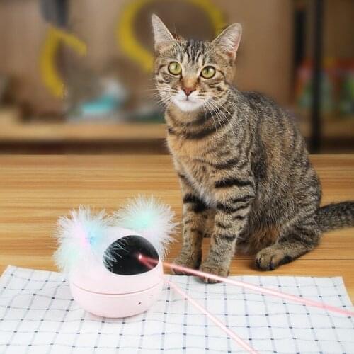 Cat laser toy feather interactive electric pets accessories game complex for cat smart pet Puzzle toys stuff for funny red dot