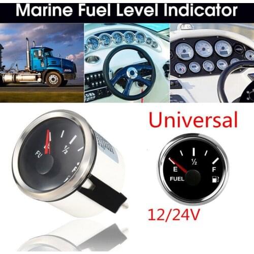 12/24V 0-240 Ohms Auto Digital Fuel Level Gauge 52mm Motorcycle Car Boat Fuel Level Gauge Marine Yacht Trim Tank Indicator