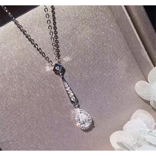 INS Fine Lab Diamond Pendant Real 925 Sterling Silver Charm Party Wedding Pendants Necklace For Women Bridal moissanite Jewelry