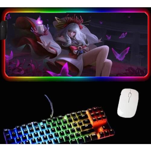 MRGLZY Gaming RGB mouse pad USB port LED big gaming accessories waterproof non-slip desk mat rubber base large keyboard XXL