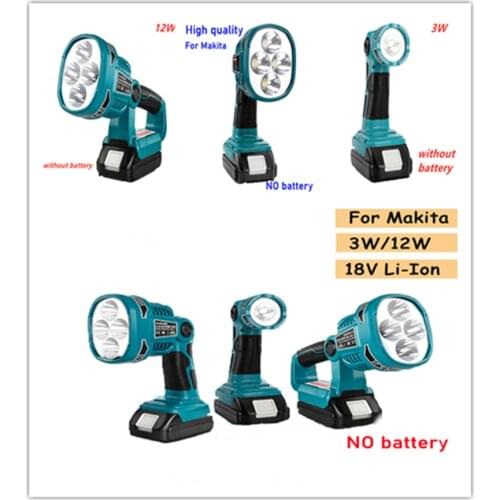 Makita led Light 18/14.4V Cordless LED Flashlight with USB Outdoors Spotlight Light for Makita DML812 Without Battery