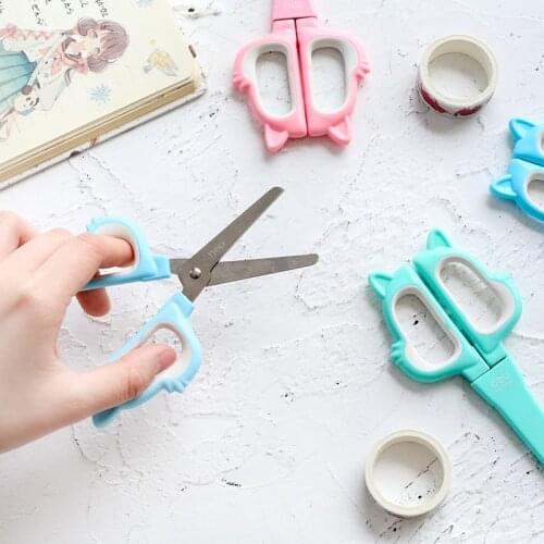 Cute Craft Paper Portable Utility Scrapbook Kids Safety Mini Scissors School Office Supplies