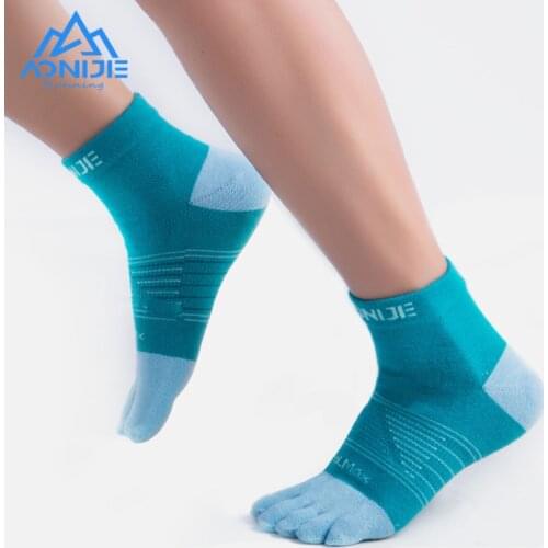 AONIJIE 2 Pairs Ultra Run Middle Tube Five Toe Socks Quarter Socks Toesocks For Running Marathon Race Trail