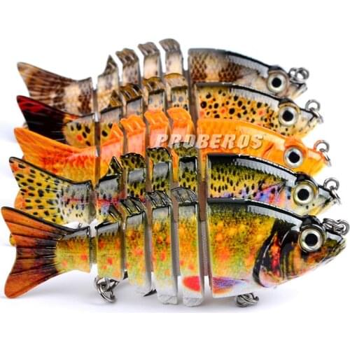 NEW 9cm/11g high Quality Fishing Tackle 6 Segment Minnow Fishing lure fish fishing Free Shipping