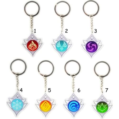 2021 NEW Fashion Anime Game Genshin Impact Zhongli Diluc Venti Paimon Keychain Keyring Base Acrylic Stands Keyring Gift For Fans