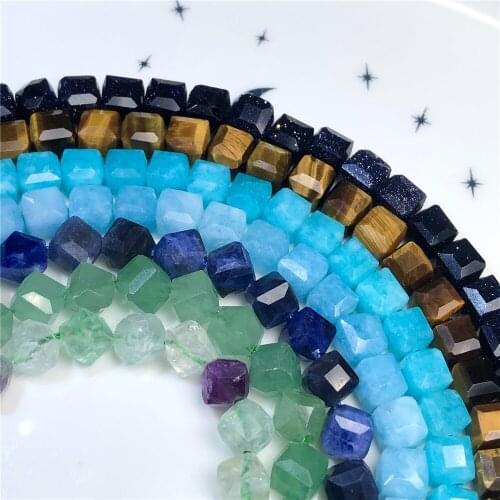 Wholesale Natural Stone Faceted Cube Beads accessories 6mm Tiny Charm Fashion Crystal DIY Gem Beads For Jewelry Making Bracelet