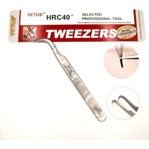 1 Pcs VETUS SP Series Stainless Steel Tweezers Anti-Acid None Magnetic for False Eyelash Makeup and Repairing Lab Clamping Tools