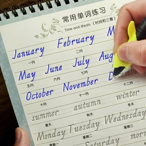 Magic English Early Education 3D Groove Training Copybook Childrens English Copybooks Italian Italic Children Practice Copybook