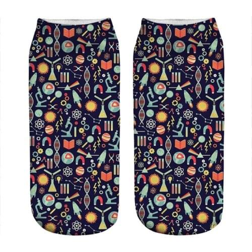 2021 Womens socks kawaii Science Studies Printed Socks Woman harajuku Happy Funny Novelty cute girl gift Socks for women