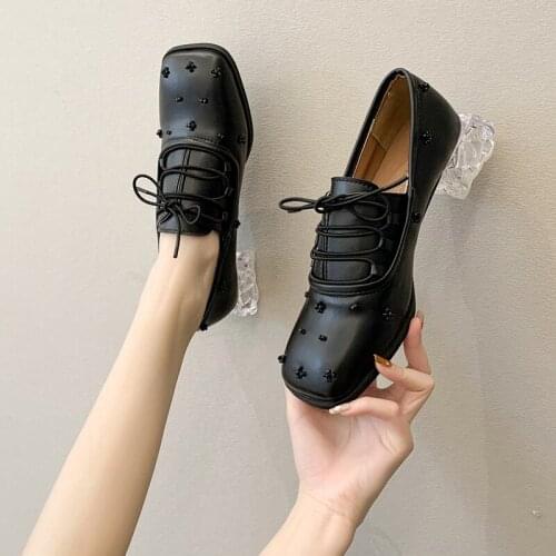 Gentle And Sweet Style Square Toe Mid-Heel Ladies High Heels Summer Elegant Temperament Ladies Single Shoes Hot Sale