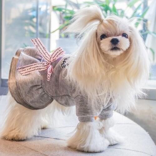 Winter Cotton Pet Dog Dress Warm Dog Clothes for Small Dogs Chihuahua Maltese Dresses Puppy Cat Skirt vestidos para perritas