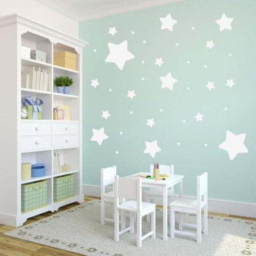 Stars Wall Decal Pack Mixed Size diy Wall Stickers for Baby Room Large Girl Boy Nursery Art Sticker Home Decor Wallpaper Z351