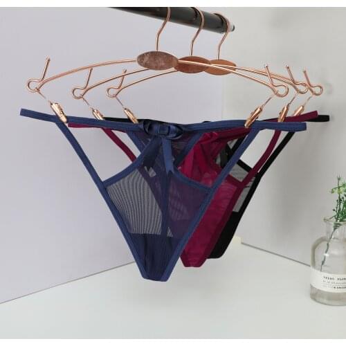 1Pc Transparent Mesh Lace Bow Sexy Panties Cotton Crotch Bow Bandage Thin Belt Thong Hollow Low Waist Seamless Underwear