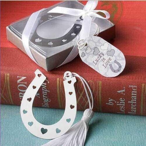 100PCS Party Favor horseshoe metal Bookmark Bridal Shower Wedding Favors Decoration Birthday Gift Free shipping